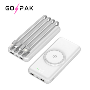 GOPAK™: Portable Power Bank w/ Charging cables + Wireless Charging